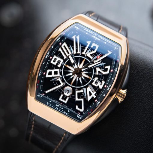 Strap Watches -Franck Muller Vanguard Yachting Rose Gold Black Dial 45mm
