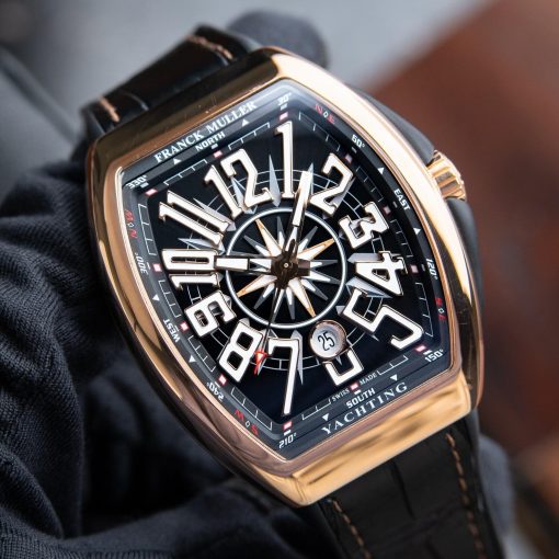 Strap Watches -Franck Muller Vanguard Yachting Rose Gold Black Dial 45mm