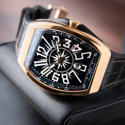Strap Watches -Franck Muller Vanguard Yachting Rose Gold Black Dial 45mm