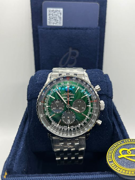 BREITLING Navitimer Chronograph Automatic Chronometer Green Dial Men’s Watch Item No. AB0137241L1A1