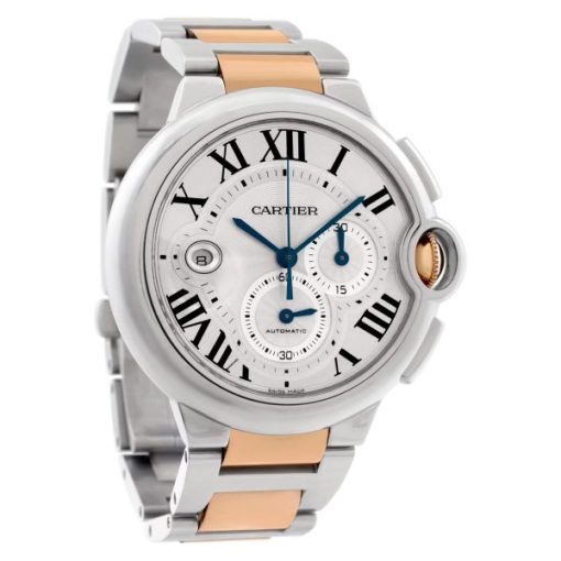 CARTIER Ballon Bleu De Cartier Chronograph Silvered flinque with sunray finish Dial Men’s Watch Item No. W6920063-PREOWNED