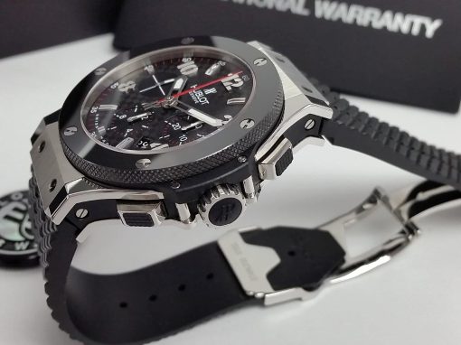 HUBLOT Big Bang Steel Ceramic Chronograph Black Carbon Fiber pattern Dial Men’s Watch Item No. 301.SB.131.RX