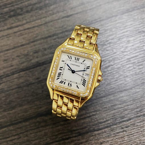 CARTIER Panthere De Quartz Diamond White Dial Ladies Watch Item No. WJPN0015