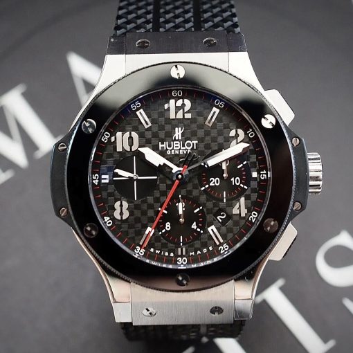 HUBLOT Big Bang Steel Ceramic Chronograph Black Carbon Fiber pattern Dial Men’s Watch Item No. 301.SB.131.RX