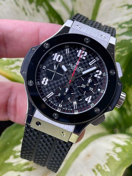 HUBLOT Big Bang Steel Ceramic Chronograph Black Carbon Fiber pattern Dial Men’s Watch Item No. 301.SB.131.RX