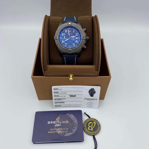 BREITLING  Super Avenger Night Mission Chronograph Automatic Chronometer Blue Dial Men’s Watch