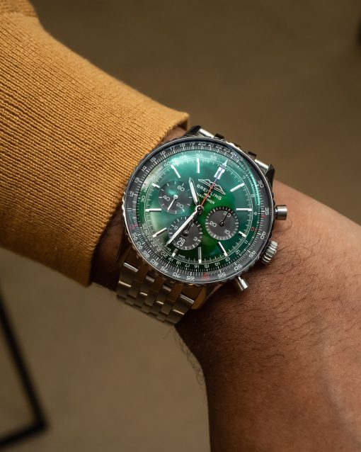 BREITLING Navitimer Chronograph Automatic Chronometer Green Dial Men’s Watch Item No. AB0137241L1A1