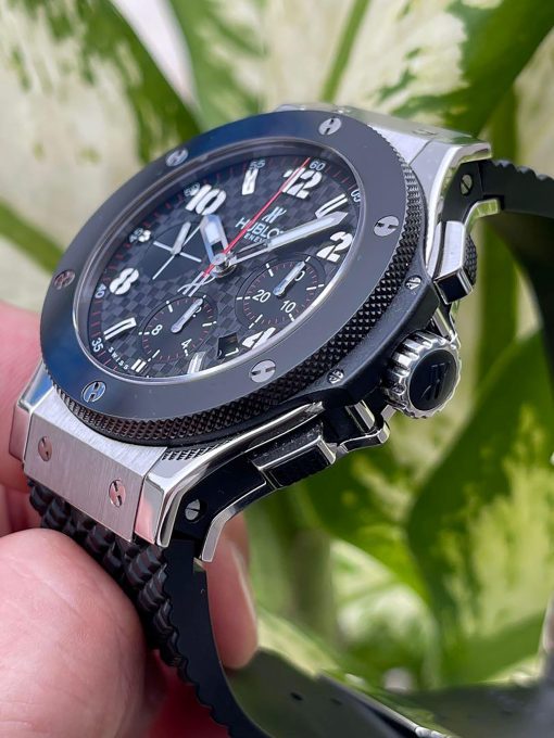 HUBLOT Big Bang Steel Ceramic Chronograph Black Carbon Fiber pattern Dial Men’s Watch Item No. 301.SB.131.RX