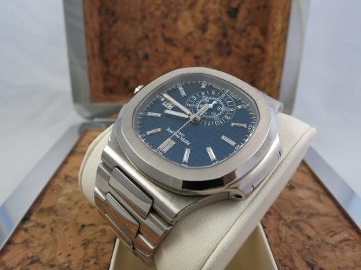 Personalizable PATEK PHILIPPE Nautilus Chronograph Diamond Blue Dial Men’s Watch Item No. 5976-1G-001