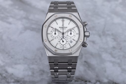 AUDEMARS PIGUET  Royal Oak Chronograph Silver Guilloche Dial Men’s Watch Item No. 25860ST.OO.1110ST.05