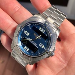 Breitling Aerospace Avantage E79362 Digital Blue Dial Titanium 42mm Quartz Wristwatch Unworn Wrapped