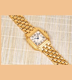 CARTIER Panthere de Medium Silver Dial 18kt Yellow Gold Ladies Watch Item No. WGPN0009