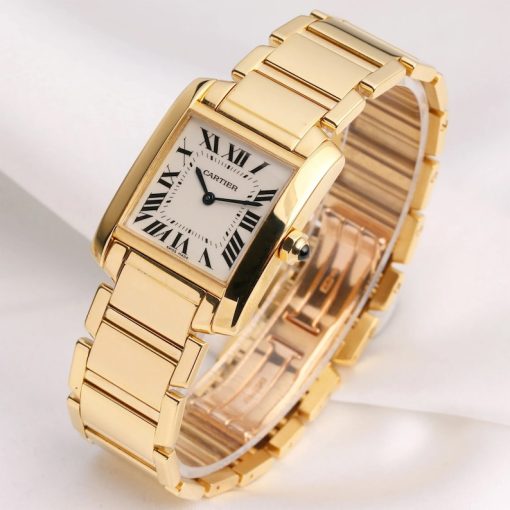 Cartier Midsize Tank Francaise W50014N2 18K Yellow Gold.