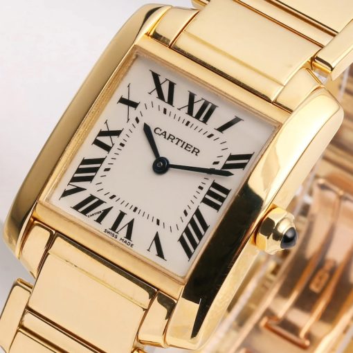 Cartier Midsize Tank Francaise W50014N2 18K Yellow Gold.