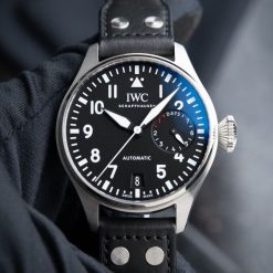 IWC Big Pilot’s Watch UNWORN 3/24 7 Days Steel Black Dial Leather Automatic 46.2