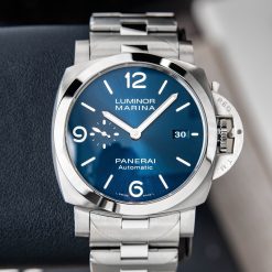 Panerai Luminor Marina Specchio Blue Blue Watch Steel Bracelet Date Pam1316