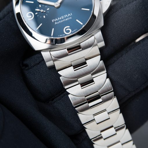 Panerai Luminor Marina Specchio Blue Blue Watch Steel Bracelet Date Pam1316