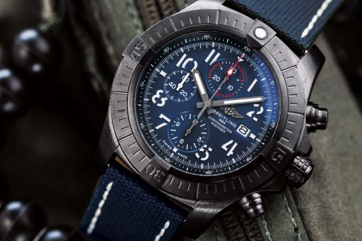 BREITLING  Super Avenger Night Mission Chronograph Automatic Chronometer Blue Dial Men’s Watch Item No. V13375101C1X2