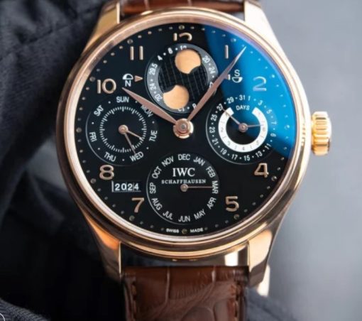 IWC Portugieser Perpetual Calendar Automatic Rose Gold Black Dial IW503202