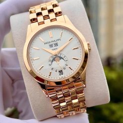 PATEK PHILIPPE Annual Calendar Silver Dial 18kt Rose Gold Men’s Watch Item No. 5396-1R-010