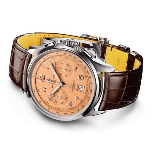 Breitling Premier B01 Chronograph 42 Beige Dial Brown Leather Strap Watch For Men – AB0145331K1P1