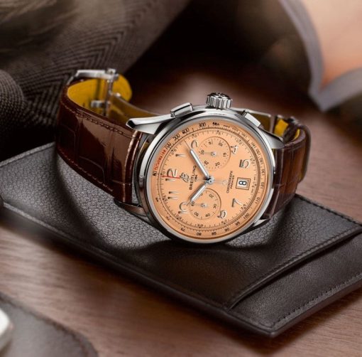 Breitling Premier B01 Chronograph 42 Beige Dial Brown Leather Strap Watch For Men – AB0145331K1P1