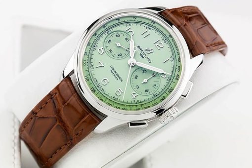 BREITLING Premier Chronograph Hand Wind Green Dial Watch Item