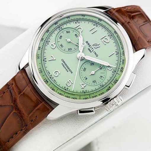 BREITLING Premier Chronograph Hand Wind Green Dial Watch Item