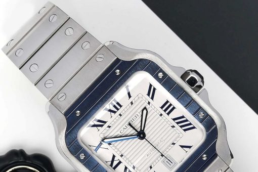 CARTIER Santos De Automatic Silver Dial Men’s Watch Item No. WSSA0047