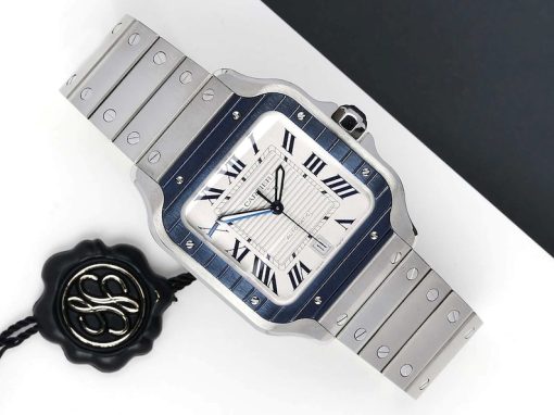 CARTIER Santos De Automatic Silver Dial Men’s Watch Item No. WSSA0047