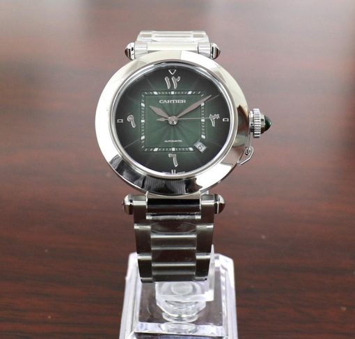 Cartier 41mm P a s h a Green Arabic Dial – Middle East WSPA -FULL SET