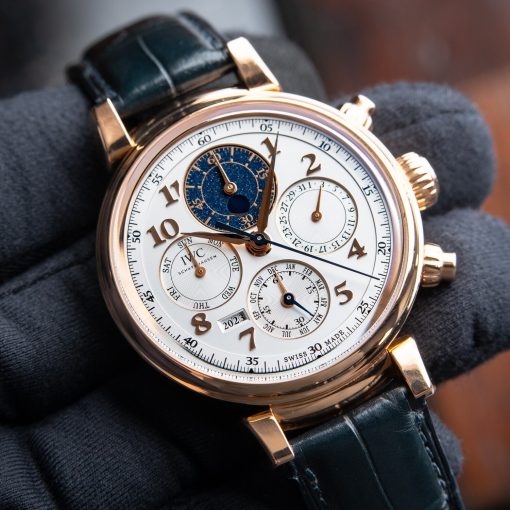 IWC Da Vinci Perpetual Calendar Chronograph Rose Gold Moonphase Leather 43