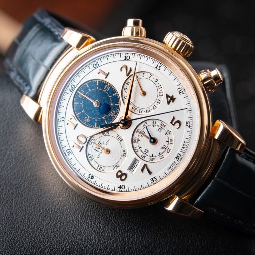 IWC Da Vinci Perpetual Calendar Chronograph Rose Gold Moonphase Leather 43