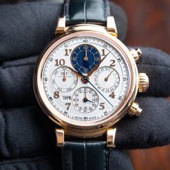 IWC Da Vinci Perpetual Calendar Chronograph Rose Gold Moonphase Leather 43