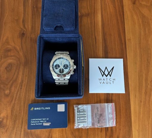 Breitling Chronomat B01 Ice Blue Stainless Steel & Platinum PB0134