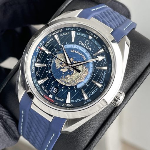 Omega Seamaster Aqua Terra Worldtimer Co-Axial Strap Blue Dial