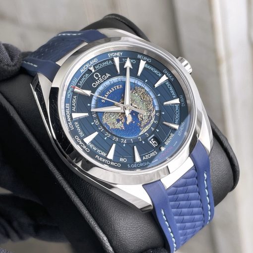 Omega Seamaster Aqua Terra Worldtimer Co-Axial Strap Blue Dial