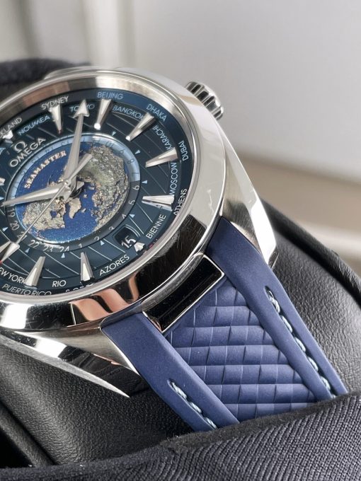 Omega Seamaster Aqua Terra Worldtimer Co-Axial Strap Blue Dial