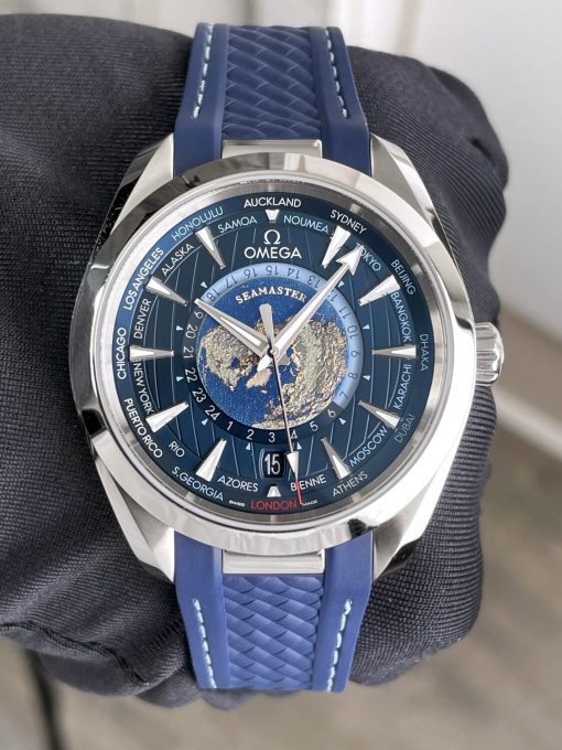 Omega Seamaster Aqua Terra Worldtimer Co-Axial Strap Blue Dial