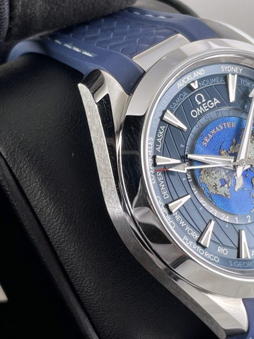 Omega Seamaster Aqua Terra Worldtimer Co-Axial Strap Blue Dial