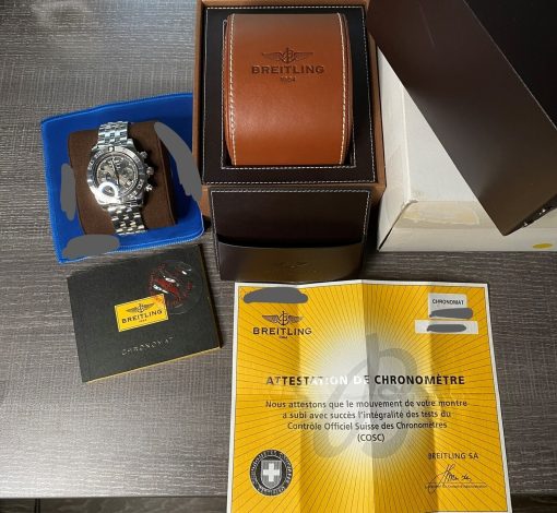 Breitling Chronomat 44 Grey Dial Steel Bracelet Chronograph AB0110 Auto