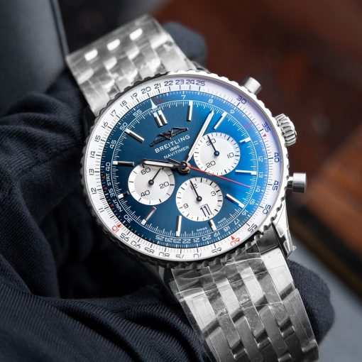 Breitling Navitimer Heritage 1 Chronograph 41 Blue Dial Steel Bracelet GMT