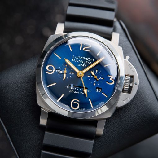 Panerai Luminor Equation Of Time 8 Days GMT Blue Sunburst Dial Watch PAM670