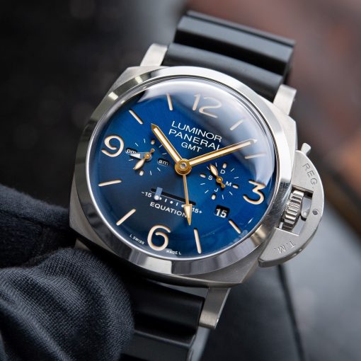 Panerai Luminor Equation Of Time 8 Days GMT Blue Sunburst Dial Watch PAM670