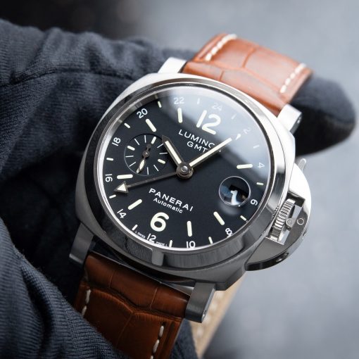 Panerai Luminor GMT Acciaio Automatic 300M Leather Black Steel 40 Pam244