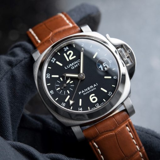 Panerai Luminor GMT Acciaio Automatic 300M Leather Black Steel 40 Pam244