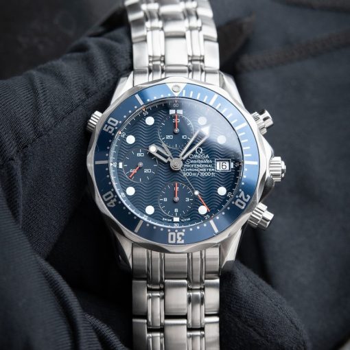 Omega Seamaster Diver 300M SMP SERVICED Chronograph Blue Aluminum Steel 42mm