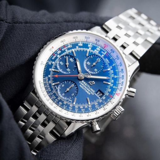 Breitling Navitimer Heritage 1 Chronograph 41 Blue Dial Steel Bracelet GMT