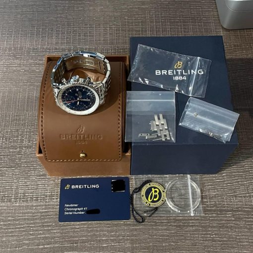 Breitling Navitimer Heritage 1 Chronograph 41 Blue Dial Steel Bracelet GMT