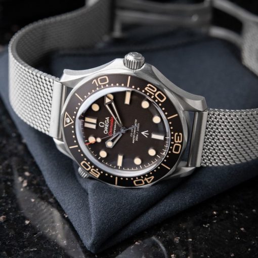 OMEGA Seamaster NTTD Diver 300M 007 Edition Titanium Mesh NATO Brown James Bond